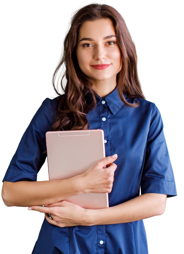 Student holding tablet