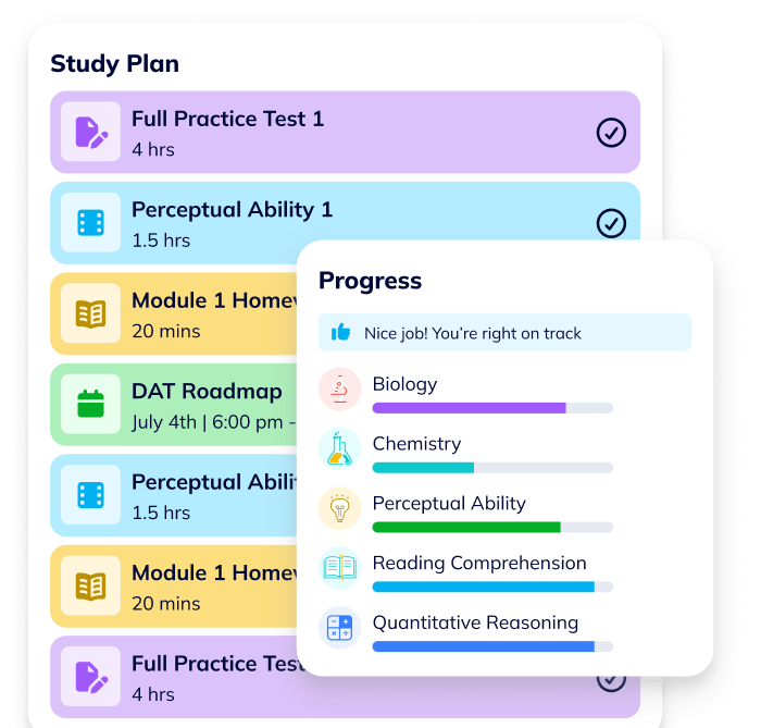Course schedule and progress preview